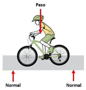 Manejando bicicleta trabajo Física